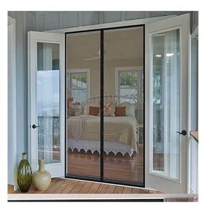 White magnetic screen door